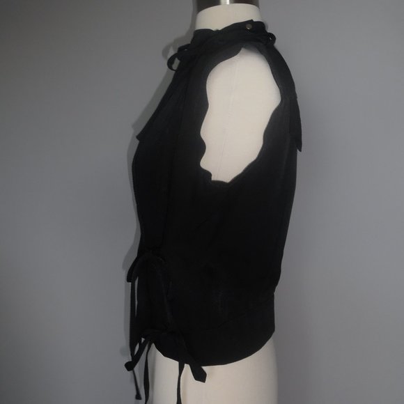 NWT H&M Studio Collection Runway Black Wrapover Cocktail Top Sleeveless Vest 4 - Picture 7 of 10